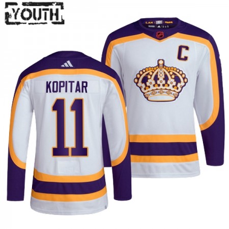 Los Angeles Kings tröja Anze Kopitar 11 Adidas 2022-23 Vit Reverse Retro 2.0 Authentic - NHL Tröjor Barn